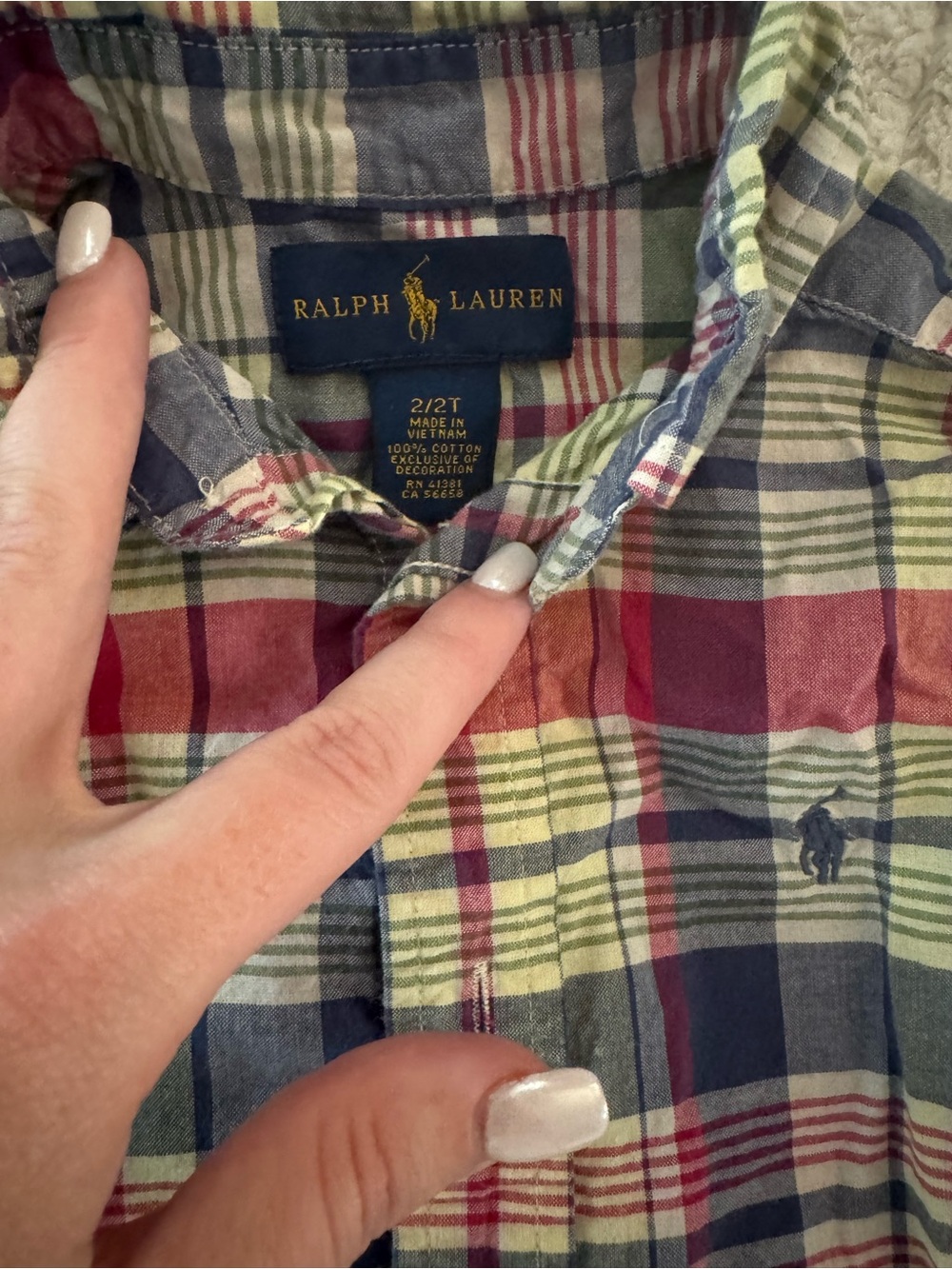 Ralph Lauren Plaid Button-Down Shirt - Red, Blue, Green